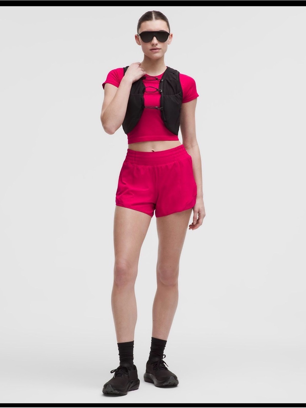 NWT  Lululemon Hotty Hot High-Rise Lined Short 4’ mulberry spark  (pink) sz 8